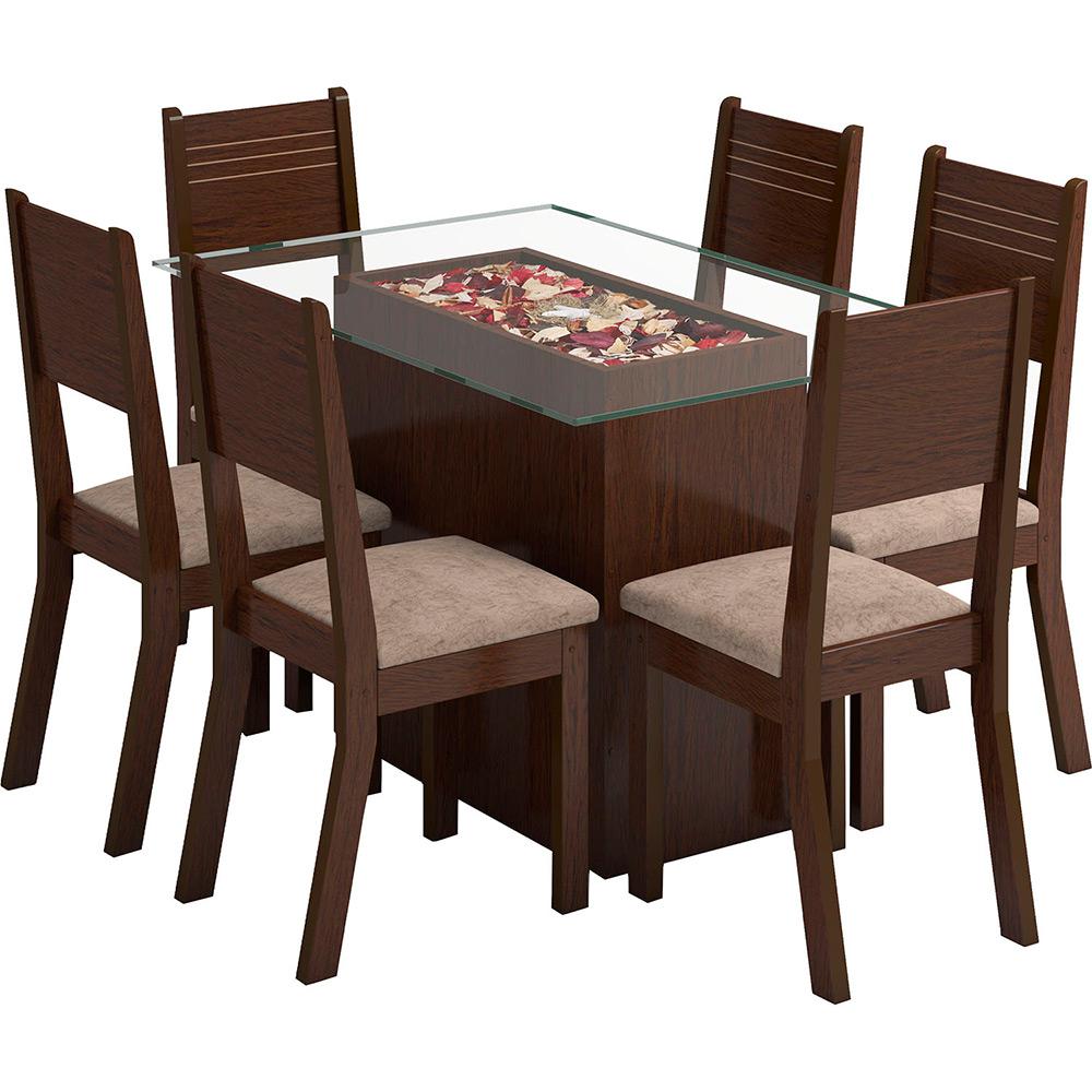 Sala de Jantar Monaco Mesa com 6 Cadeiras Choco/Canela - Viero Móveis é bom? Vale a pena?
