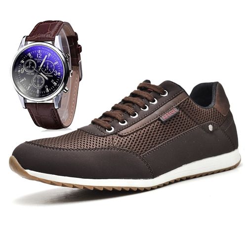 Sapatênis Sapato Casual Juilli com Relógio com Cadarço Masculino 1100m Café Marrom é bom? Vale a pena?