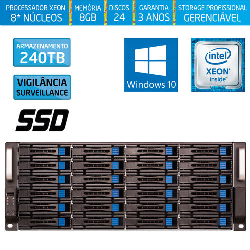 Servidor-storage Silix X1200h24 V6 Intel Xeon 3.5 Ghz / 8gb / Ssd / 240tb Vigilância / Raid / Win 10 é bom? Vale a pena?