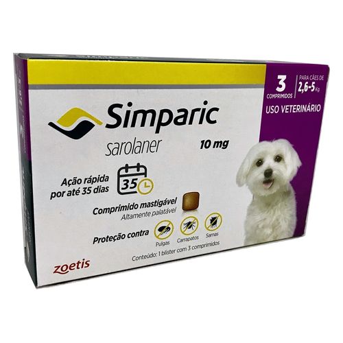Simparic para Cães de 2,6 a 5 Kg - Antipulgas 3 Comprimidos é bom? Vale a pena?