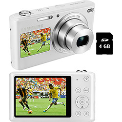Smart Câmera Samsung Seleção Brasileira DV2014F 16.1MP Wi-Fi Zoom Óptico 5x - Dual LCD com Modo Futebol + Cartão de Memória 4GB - Branca é bom? Vale a pena?