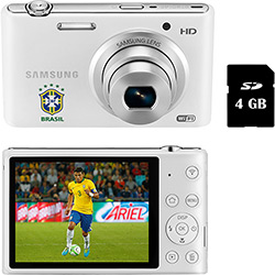 Smart Câmera Samsung Seleção Brasileira ST2014F 16.2MP Wi-Fi Zoom Óptico 5x com Modo Futebol e Moldura Futebol + Cartão de Memória 4GB - Branca é bom? Vale a pena?