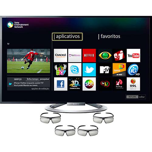 Smart TV 3D LED 55" Sony KDL-55W805A Full HD 4 HDMI/3 USB Wi-Fi 480Hz + 4 Óculos 3D é bom? Vale a pena?