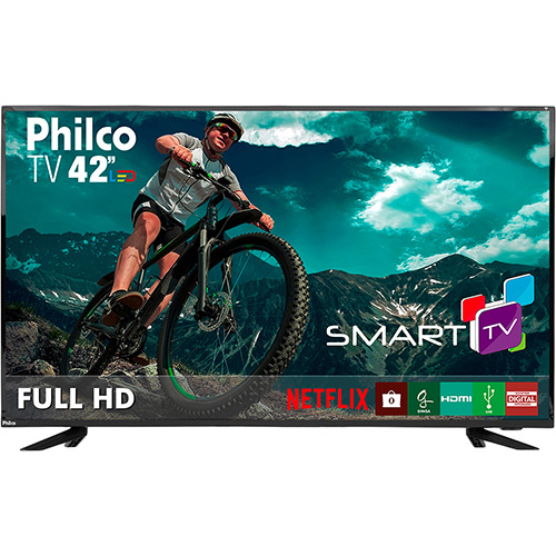 Smart TV LED 42" Philco PTV42EDSWN FULL HD com Conversor Digital 3 HDMI 1 USB Wi-Fi Netflix - Preta é bom? Vale a pena?