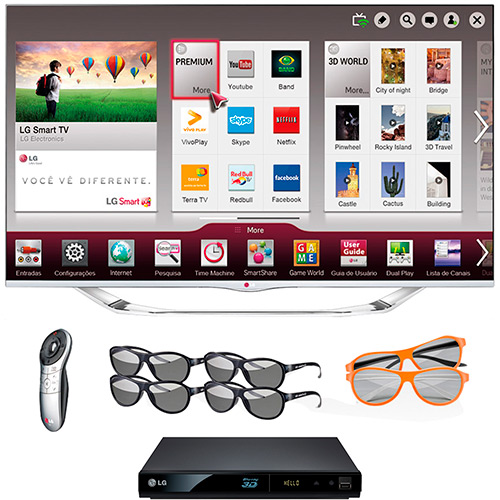 Smart TV LED 47" 3D LG - 47LA7400 - Full HD + Magic Remote + 4 Óculos 3D + 2 Óculos Dual Play + Blu-Ray Player 3D Full HD - BP325 - LG é bom? Vale a pena?