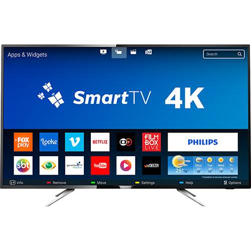 Smart TV LED 50" Philips 50PUG6102/78 UHD 4K com Conversor Digital 4 HDMI 2 USB Wi-fi 60hz - Preta é bom? Vale a pena?
