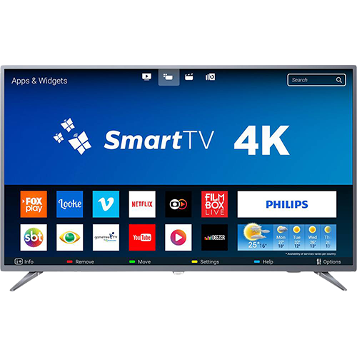 Smart TV LED 50" Philips 50PUG6513/78 Ultra HD 4k com Conversor Digital 3 HDMI 2 USB Wi-Fi 60hz - Prata é bom? Vale a pena?