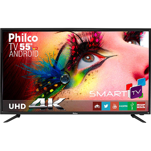 Smart TV LED 55" Philco PH55A17DSGWA4k Ultra HD 4k com Conversor Digital 3 HDMI 2 USB Wi-Fi Sleep Timer e Closed Caption 60Hz - Preta é bom? Vale a pena?
