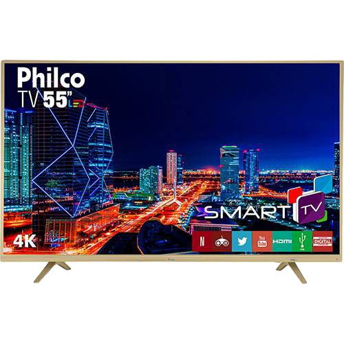 Smart TV LED 55" Philco PTV55U21DSWNC UHD 4K com Conversor Digital 3 HDMI 2 USB Wi-Fi Netflix - Champagne é bom? Vale a pena?