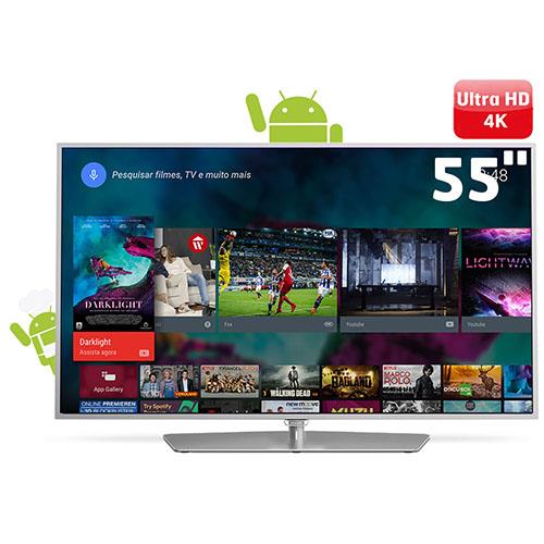 Smart TV LED 55" Ultra HD 4K Philips 55PUG6700/78 com Android, Dual Core, Pixel Plus Ultra HD, Wi-Fi, 3 Entradas HDMI e 3 USB é bom? Vale a pena?