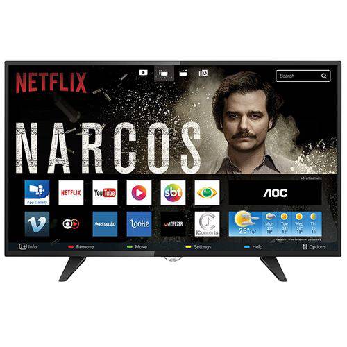 Smart TV LED 39" AOC LE39S5970 HD com Wi-Fi 2 USB 3 HDMI TV Digital Controle com Botão Netflix é bom? Vale a pena?