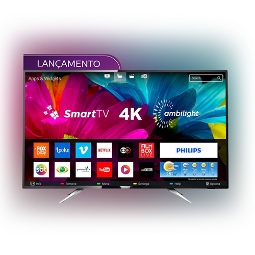 Smart TV LED Ambilight 55" Philips 55PUG6212/78 Ultra HD 4k com Conversor Digital 4 HDMI 2 USB Wi-Fi 60Hz - Preto é bom? Vale a pena?