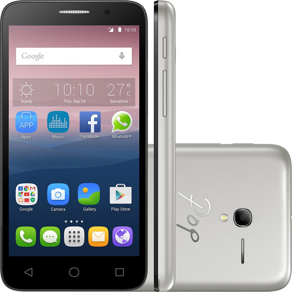 Smartphone Alcatel OT-5016J Dual Chip Android Tel 5" Processador Quad Core 1.3GHz 8GB 3G/Wi-FI cÃMERA 8MP - Prata + Capa Dourada é bom? Vale a pena?