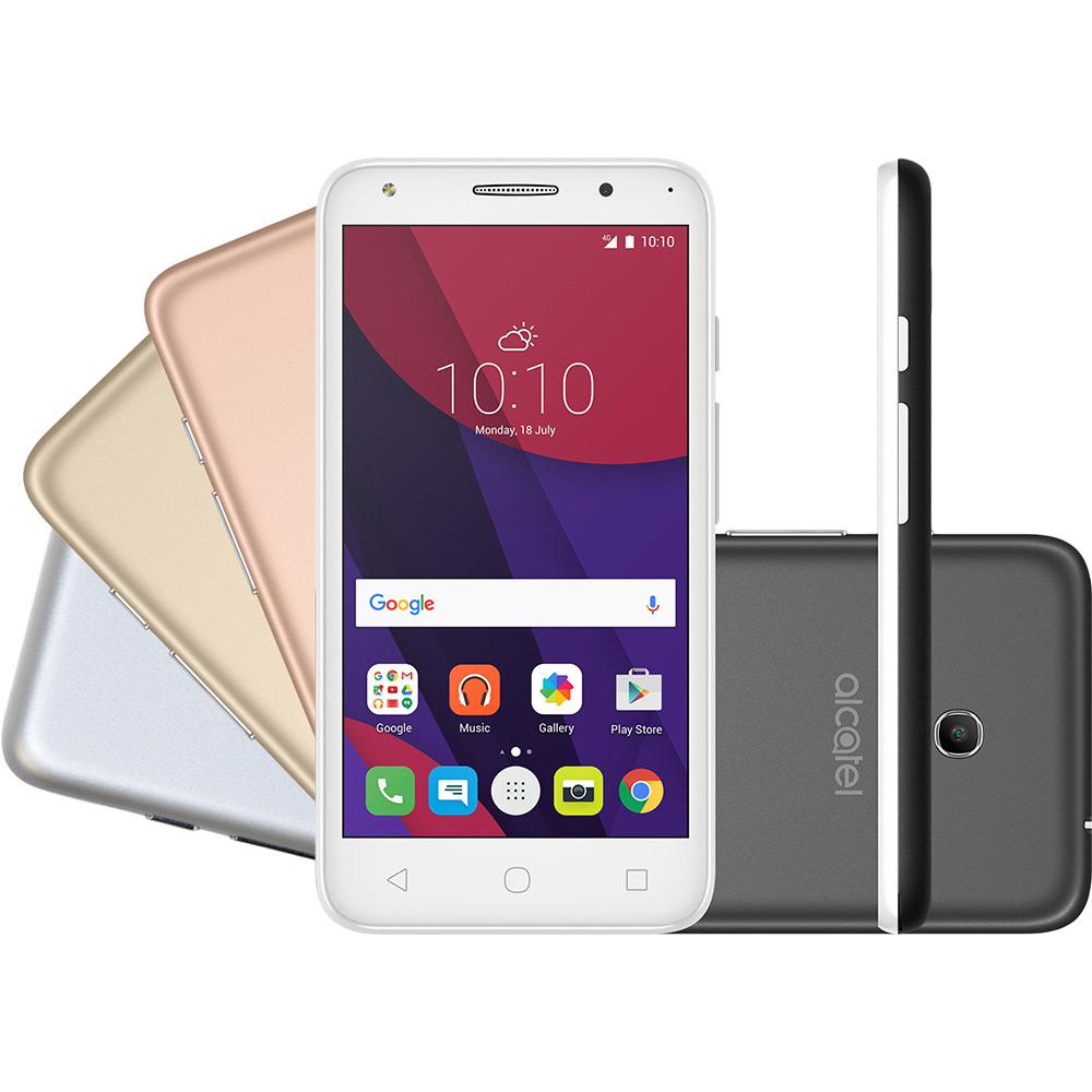 Smartphone Alcatel PIXI4 5" Metallic Dual Chip Android 6.0 Tela 5" 8GB + 16GB (cartão SD) 4G Câmera 8MP Selfie 5MP Flash Frontal + 4 Capas Metálicas - Prata é bom? Vale a pena?