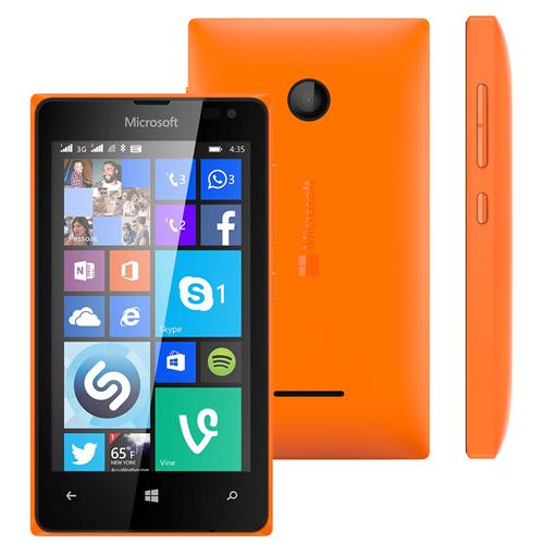 Smartphone Microsoft Lumia 435 Dual DTV Laranja com Windows Phone 8.1, Tela 4", TV Digital, Dual Chip, 3G, Câm. 2MP e Processador Dual Core de 1.2 GHz é bom? Vale a pena?