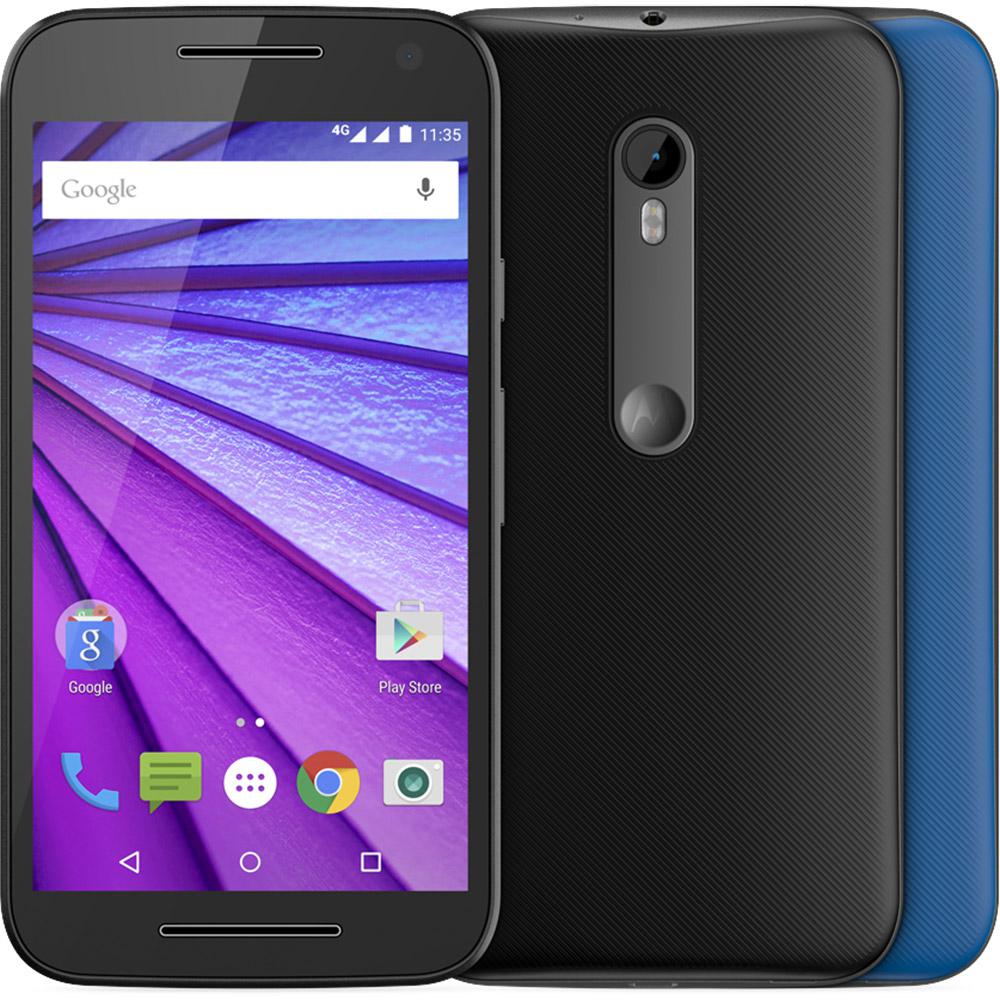Smartphone Motorola Moto G (3ª Geração) Colors Dual Chip Android 5.1 Tela 5" 16GB 4G Câmera 13MP - Preto + 1 Capa Azul é bom? Vale a pena?