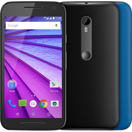 Smartphone Motorola Moto G (3ª Geração) Colors Dual Chip Android Lollipop 5.1 Tela 5" 16GB 4G Câmera 13MP - Preto + 1 Capa Azul é bom? Vale a pena?