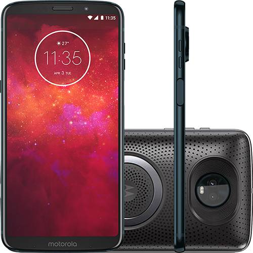 Smartphone Motorola Moto Z3 Play - Stereo Speaker Edition Dual Chip Android Oreo - 8.0 Tela 6" Octa-Core 1.8 GHz 64GB 4G Câmera 12 + 5MP (Dual Traseira) - Índigo é bom? Vale a pena?