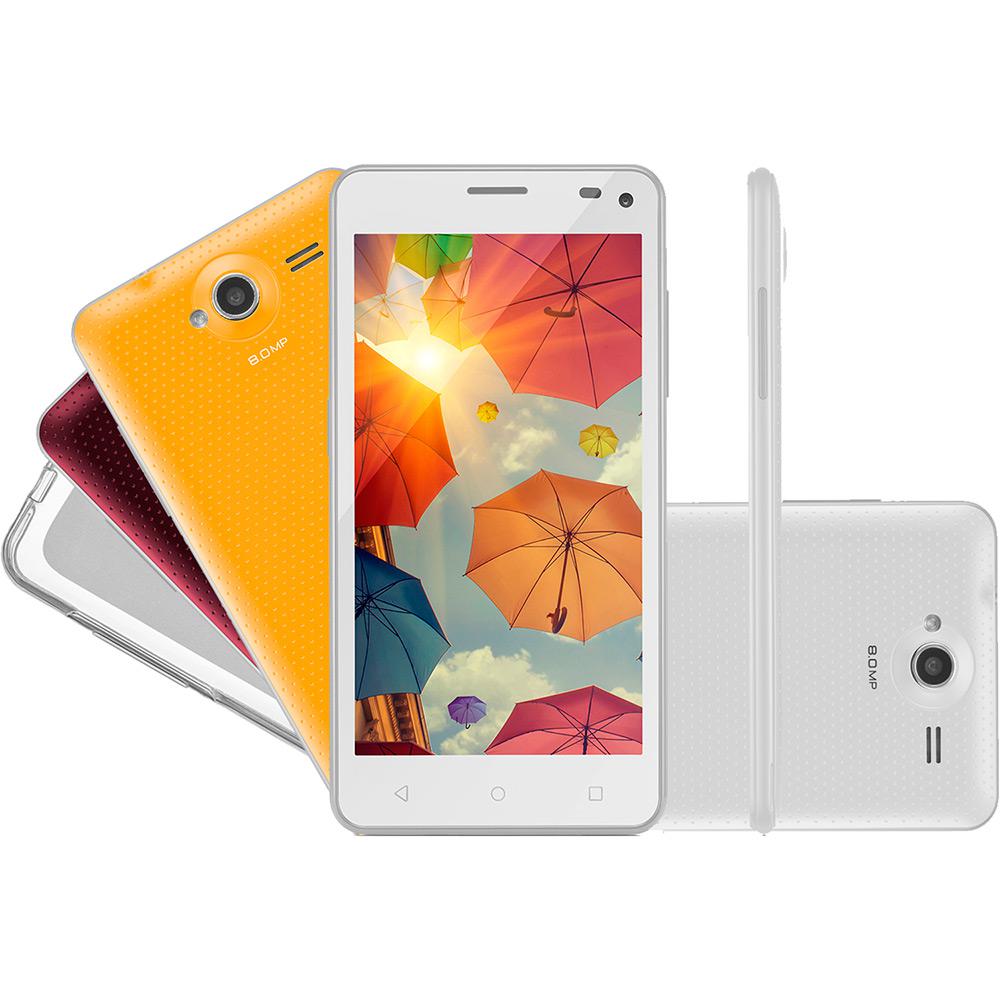 Smartphone Multilaser Ms50 Colors Dual Chip Android 5" Quad-Core 4 8GB 3G 8MP + 3 Cases - Branco é bom? Vale a pena?