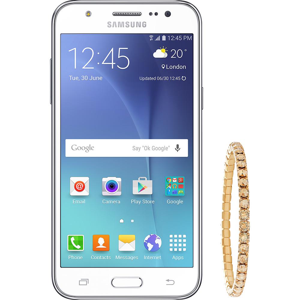 Smartphone Samsung Galaxy J5 Duos Android 5.1 Tela 5" 16GB 4G Câmera 13MP - Branco + Pulseira Swarovski é bom? Vale a pena?