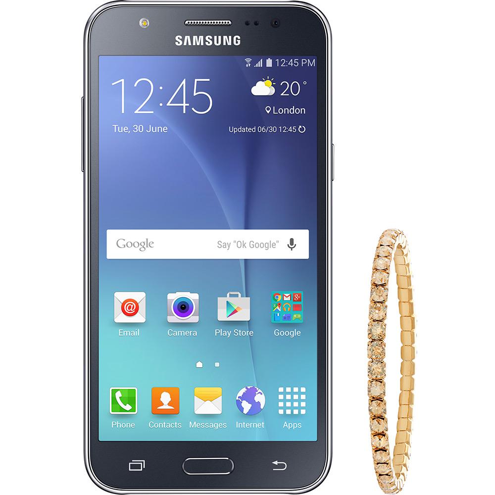 Smartphone Samsung Galaxy J5 Duos Android 5.1 Tela 5" 16GB 4G Câmera 13MP - Preto + Pulseira Swarovski é bom? Vale a pena?