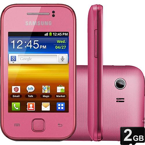 Smartphone Samsung Galaxy Y Desbloqueado Vivo Rosa Android 2.3 Câmera de 2MP 3G Wi Fi Memória Interna 150MB Cartão 2GB é bom? Vale a pena?