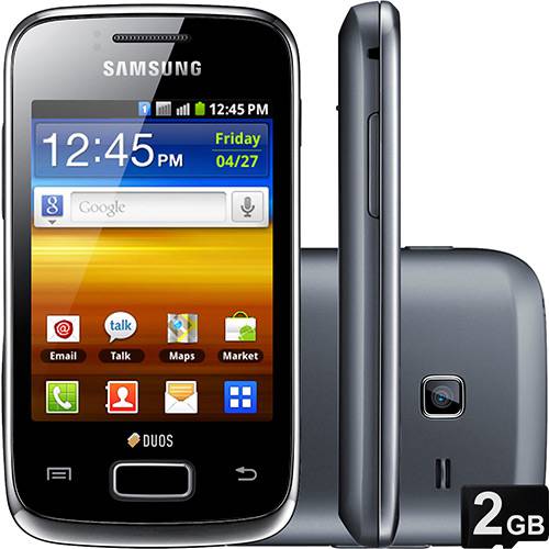 Smartphone Samsung Galaxy Y Duos Preto, Dual Chip, Tela Touch 3", Android, 3G, Wi-Fi, GPS, Câmera de 3MP, MP3 Player, Rádio FM e Cartão de 2GB é bom? Vale a pena?