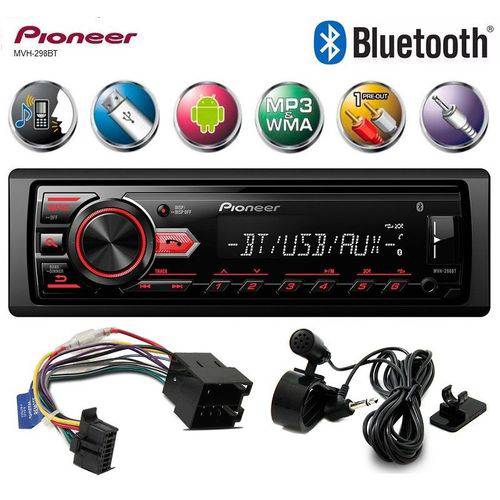 Som Automotivo Radio Mp3 para Carro Pioneer Mvh-298bt Bluetooth USB é bom? Vale a pena?