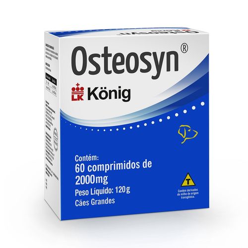 Suplemento Konig Osteosyn para Cães e Gatos - 60 Comprimidos - 2000mg é bom? Vale a pena?