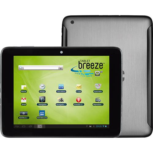 Tablet AOC Breeze 8Y3282-H 8GB Wi-fi Tela IPS HD 8" Android 4.1 Processador Cortez A9 Dual Core 1.6 GHz - Prata é bom? Vale a pena?