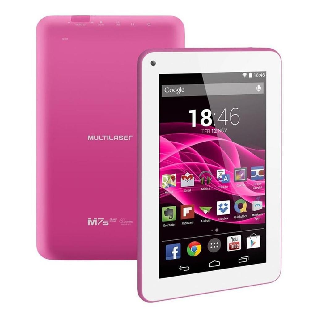 Tablet M7s Rosa Quad Core Android 4.4 Kit Kat Dual Câmera Wi-Fi Tela Capacitiva 7 Memória 8gb - Nb1 é bom? Vale a pena?