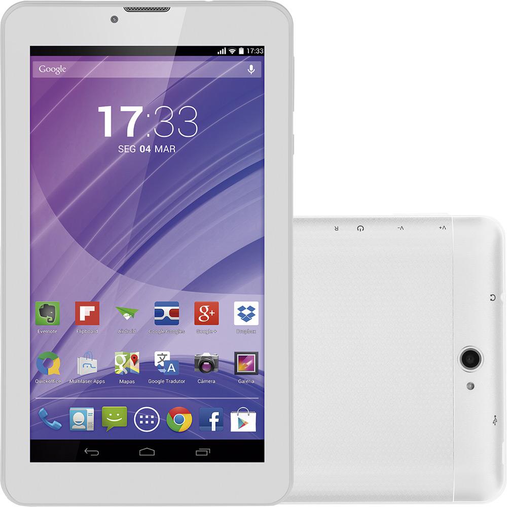 Tablet Multilaser M7 8MB Bluetooth + 3G Tela 7" Android 4.4 Quad Core - Branco é bom? Vale a pena?