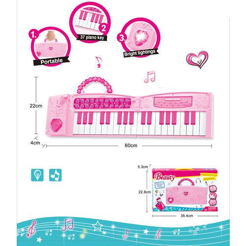 Teclado Musical Dobrável Piano Infantil Rosa - MC18301 é bom? Vale a pena?