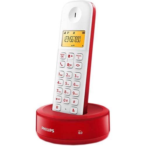 Telefone Sem Fio Philips D1301WR/BR com Identificador D1301wr/br Branco/Vermelho é bom? Vale a pena?