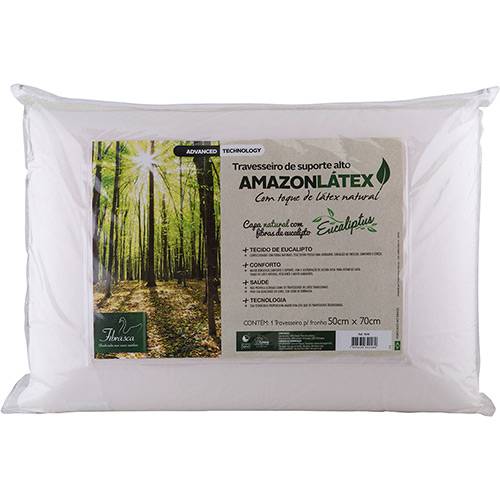 Travesseiro Amazon Látex de Poliuretano com Capa Eucaliptus em Viscose Alto - Fibrasca é bom? Vale a pena?