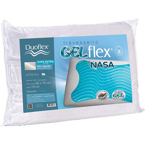 Travesseiro Gelflex Nasa 50x70cm 14cm de Altura - Duoflex é bom? Vale a pena?