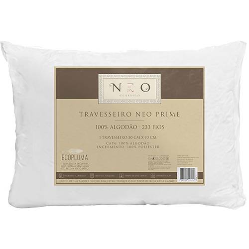 Travesseiro Neo Prime 233 Fios 50x70cm 100% Algodão - Ecopluma é bom? Vale a pena?