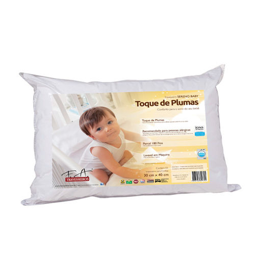 Travesseiro para Bebê Conforto de Plumas Percal 180 Fios Lavável 30x40cm é bom? Vale a pena?