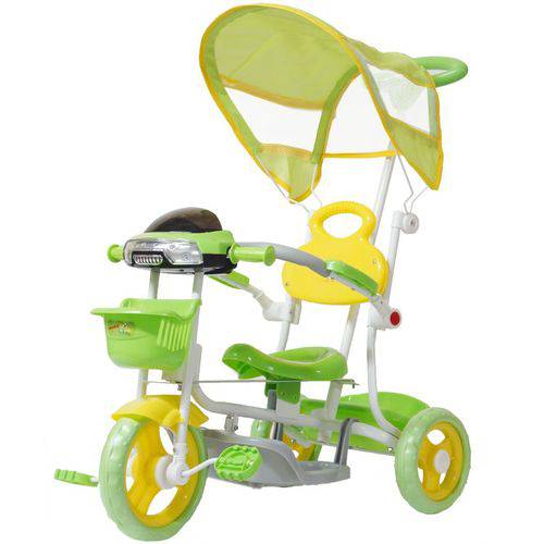 Triciclo Motoca Bicicleta 3 Rodas Infantil Passeio com Empurrador Pedal Luz Som Capota Verde é bom? Vale a pena?