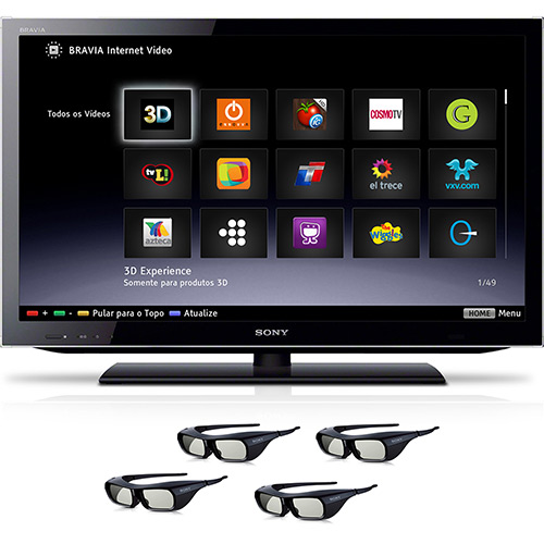 TV 3D LED 40" Sony KDL-40HX755 Full HD - 4 HDMI 2 USB, Wi-Fi, 4 Óculos 3D é bom? Vale a pena?