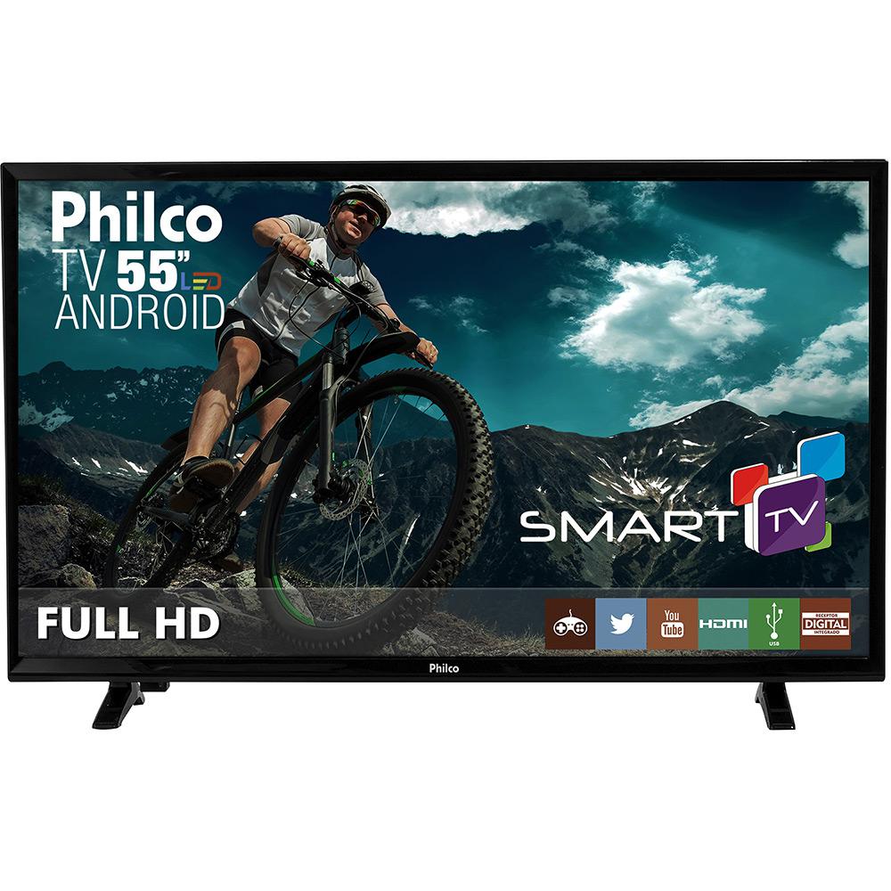 TV LED 55" Philco PH55E20DSGWA Full HD com Função Smart Conversor Digital 3 HDMI 2 USB Wi-Fi Android - Preta é bom? Vale a pena?