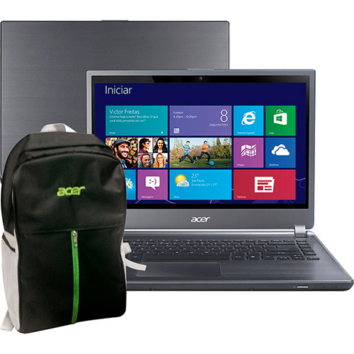 Ultrabook Acer M5-481T-6417 com Intel Core I5 6GB 500GB 20GB SSD LED 14" Windows 8 + Mochila para Notebook é bom? Vale a pena?