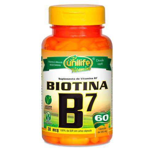 Unilife Vitamina B7 Biotina 500mg 60 Caps é bom? Vale a pena?
