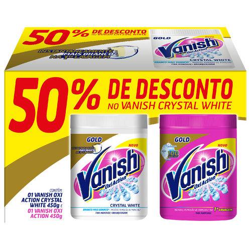 Vanish Oxi Action 450g Pink + 50% Off no Crystal White é bom? Vale a pena?