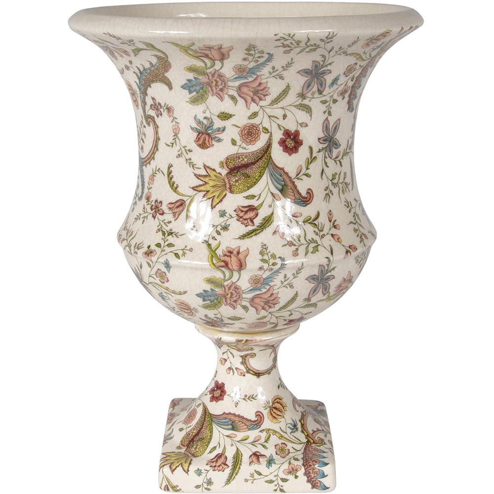 Vaso Decorativo em Cerâmica BTC Bege/Estampado - (34x24x24cm) é bom? Vale a pena?
