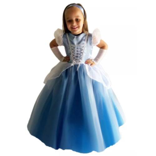 Vestido Festa Fantasia Princesa Cinderela Infantil Acompanha Luva é bom? Vale a pena?