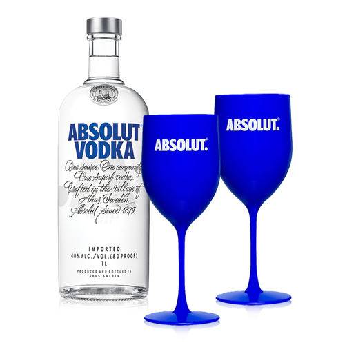 Kit Vodka Absolut Original 1L + 2 Taças é bom? Vale a pena?