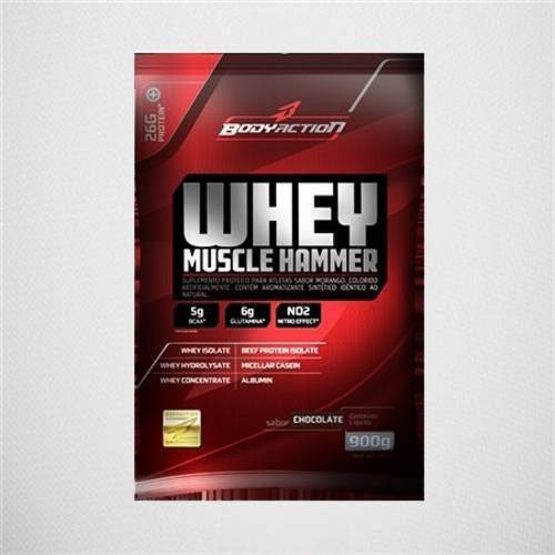 Whey Muscle Hammer 900g - Bodyaction - Morango é bom? Vale a pena?