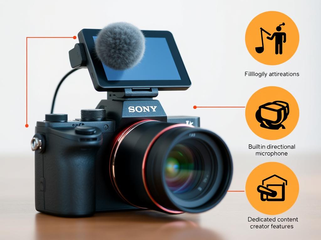 Câmera fotográfica profissional Sony Alpha ZV-E10L com tela articulada para vlogs Câmera fotográfica profissional Sony Alpha ZV-E10L com tela articulada para vlogs