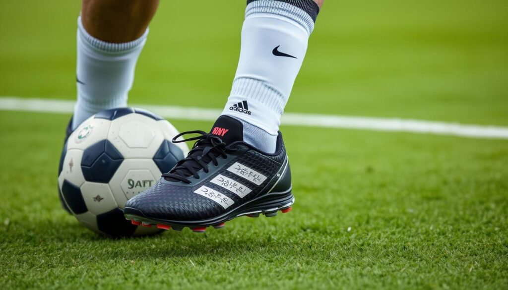 Chuteira Society Penalty Bravo Y-3.0 em uso